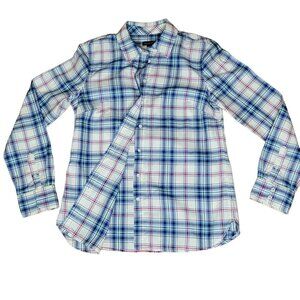 Talbots Shirt Size XS Multicolor Plaid Button‎ Up Long Sleeve Ranch Western